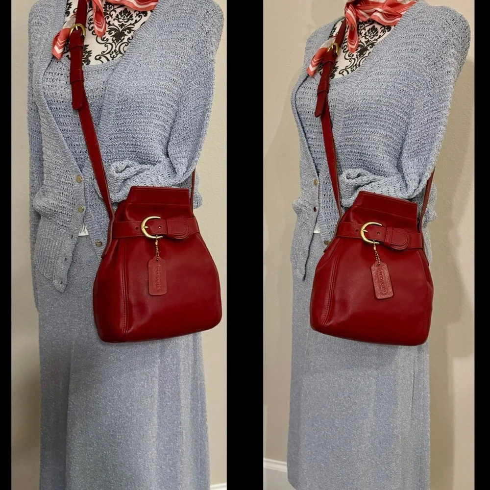 ❤️SOLD❤️Vintage Coach Red Soho Belted Pouch 4156 - Picture 8 of 10